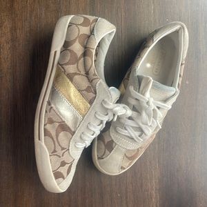 Leather Coach Classic Canvas Sneakers